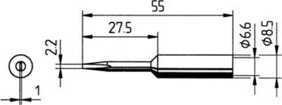 Produktbild von Ersa Dauerlötspitze LF DUR D 2.2mm L 55mm 0832KDLF/SB