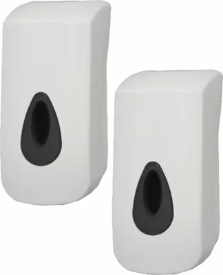 Produktbild von 2 PlastiQline Schaumseifenspender - 400 ml - Kunststoff - Seifenspender - grau