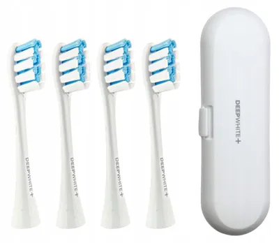 Produktbild von DeepWhite CleanWhite Ersatz-Zahnbürstenköpfe Weiß + Etui