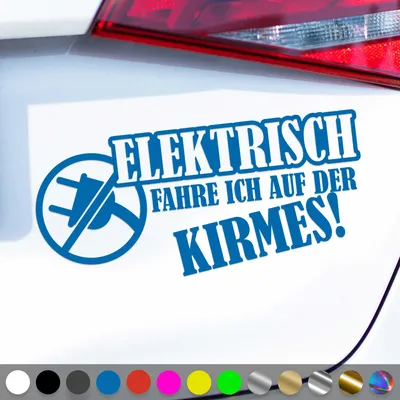 Produktbild von PantherPixel Elektrisch Aufkleber Fahre Ich Auf Der Kirmes Sticker Auto Geschenkidee Farbe Blau