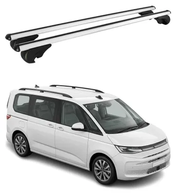 Image de Barres de toit Transversales pour VW Multivan T7 2022-2026 Aluminium Gris 2x, Image générée par une IA