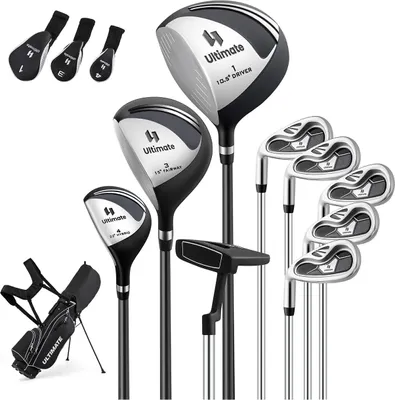 Produktbild von GOPLUS Herren Golfschläger-Set, tragbare Golftasche mit #1 Driver, #3 Fairway, #4 Hybrid, 5 Eisenschlägern & Putter, geeignet mit Schultergurt & Griff