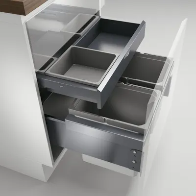 Produktbild von Naber, Cox® Base K1 600-2 mit Base-Board. Abfallsammler. hellgrau, Höhe 460 mm - Mülleimer