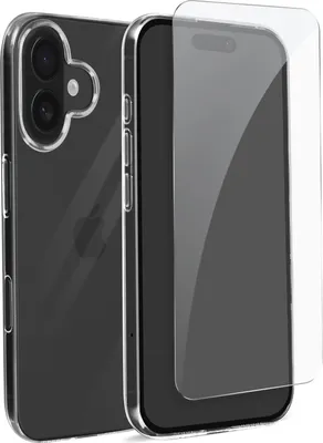 Produktbild von Mayaxess, Schutz-Set für Apple iPhone 16 Plus Schutzhülle und 9H Bildschirmfolie, Transparent