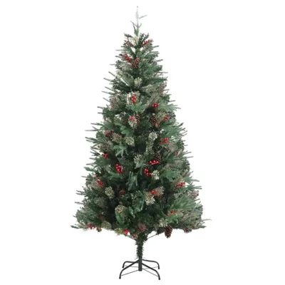 Zdjęcie produktu dla vidaXL Choinka z szyszkami zielona 225 cm PVC & PE