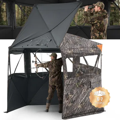 Immagine prodotto di Tenda da caccia VEVOR per 6-7 persone, tenda a terra con borsa per il trasporto, robusta tenda da caccia con porta e finestra con cerniera silenziosa, riparo per pecore, cervi, conigli