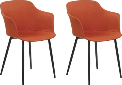 Image de Ensemble de 2 chaises de salle à manger Orange Elim Lumarko !