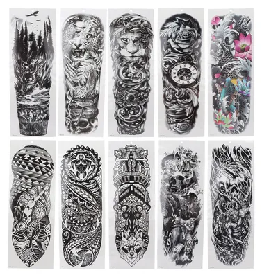 Produktbild von 10 Stück volle Ärmel temporäre Tattoos Aufkleber große Unisex wasserdichte Arm Fake Tattoo