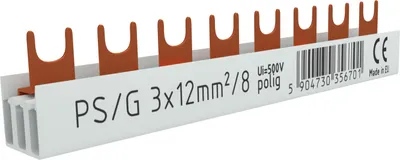 Immagine prodotto di sbarra di fase 3P a forcella 8 poli 12mm? Sbarra PS/G Sbarra 80A DV