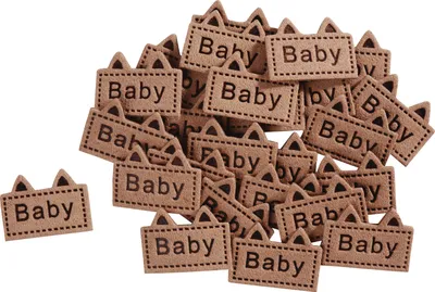 Produktbild von VBS XXL Label "Baby", 25 Stück, Kunstleder zum Annähen