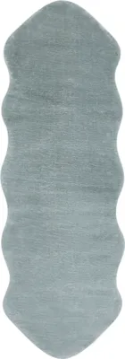 Produktbild von Kunstfell 55 x 160 cm Grau Fellform Teppich Fellimitat Fellteppich Hochflorteppich