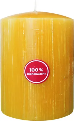 Produktbild von Stumpenkerze, 100% reines Bienenwachs, Wiedemann, 100/80 mm, Brenndauer ca. 60h