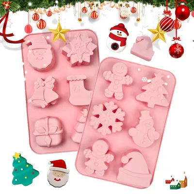 Image de Solidchoice - Ensemble de moules en silicone pour la pâtisserie de Noël