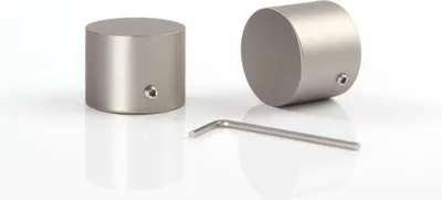 Image de Deco-Raum Tringle à rideau sur mesure Style Aspect inox Embout Cap 25mm - 60cm