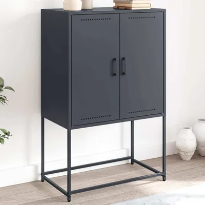 Image de Maison Exclusive - Meuble TV noir 68x39x60,5 cm en acier