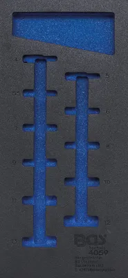 Produktbild von BGS 4059-1 1/3 Werkstattwageneinlage, leer für: Steckschlüsseleinsätze 6,3 (1/4), 6-kant, tief, 4-13 mm