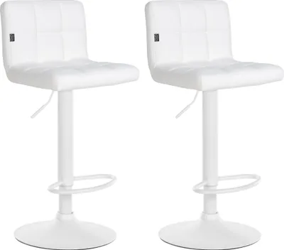 Produktbild von 2er Set Barhocker HLO-CP258 Kunstleder weiß  weiß