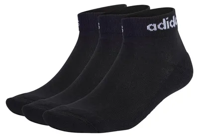 Image de Adidas - Chaussettes « Linear » pour hommes/femmes, unies (lot de 3) PP2343 (39,5 EU - 42 EU) (noir)