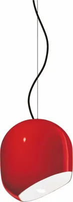 Produktbild von Hängelampe Keramik E27 H: max. 150 cm Rot rund Retro Design Keramiklampe