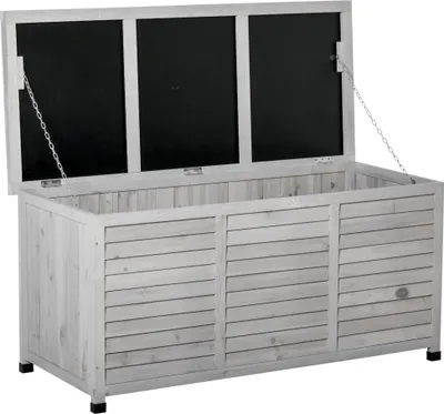 Image de Coffre de rangement Outdoor - Coffre de jardin - 284 l - Imperméable - Avec couvercle rabattable - Gris