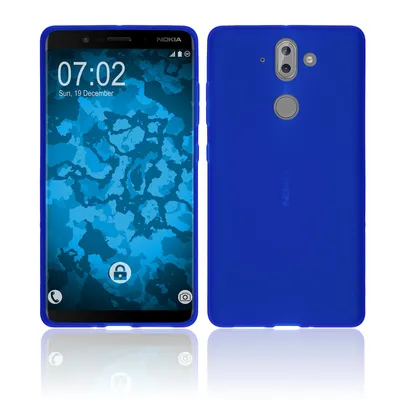 Produktbild von PhoneNatic Case kompatibel mit  Nokia 9 - blau Silikon Hülle matt Cover