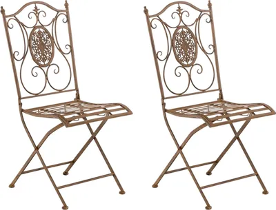 Produktbild von CLP 2er Set Gartenstühle Sibell antik braun