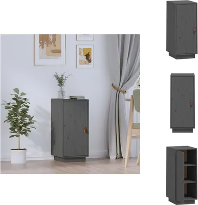 Obrázok produktu pre vidaXL Príborník sivý 34x40x75 cm z masívneho borovicového dreva - Príborníky