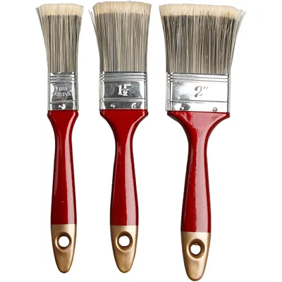 Produktbild von Creativ Company 10244, Bürstenset, Sortiert, Flachpinsel, Gold, Rot, Edelstahl, Flachpinsel, 1, 1.5, 2