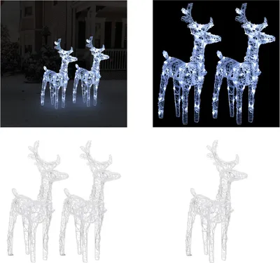 Immagine prodotto di vidaXL Renna LED 2 pz. Bianco freddo 80 LED acrilico - Renna di Natale - Renna di Natale - Renna illuminata - Decorazione natalizia