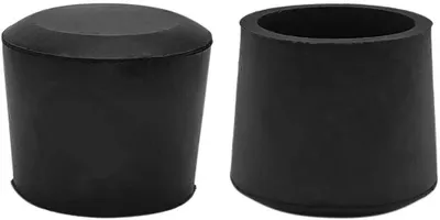 Produktbild von Stuhlbeinkappen aus Gummi, rund, 35 mm, schwarz, 4 Stück | Rutschfester Bodenschutz
