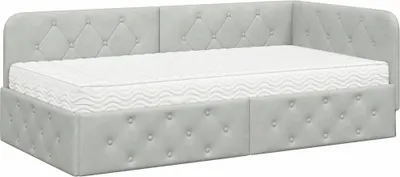 Obrázek produktu pro vidaXL Rohový rám postele světle šedý 100 x 200 cm samet