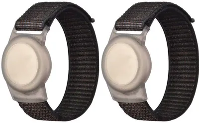Immagine prodotto di Braccialetto compatibile con AirTag – Braccialetto per bambini – Braccialetto per Airtag – 2 pezzi – Nero – Braccialetto compatibile con Apple AirTag – Con chiusura a strappo – Taglia unica – CHPN
