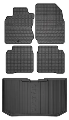 Productafbeelding van Rubberen automatten + kofferbakmat voor Nissan Note I E11 2006-2012 (MPV) – 5-delig, zwart, op maat – Wielganizator SolidPRO