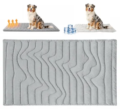 Kühlmatte für Hund & Katze, selbstkühlend, ohne Gel, waschbar, Grau M
