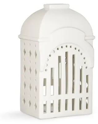 Teelichthaus aus Keramik, weiß, Urbania Tivoli, 11x8,5x18,5 cm