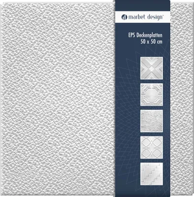 Produktbild von Deckenplatten aus Styropor EPS - Deckenpaneele leicht & robust im modernen Design - (20QM Sparpaket GRYS 50x50cm) Deckenplatten Paneele Platte weiß