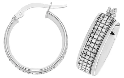 Produktbild von 9 Karat (375) Weißgold Damen - Creolen / Ohrringe - 15mm; TRS15955MM15