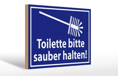 Produktbild von Holzschild Spruch 30x20cm Toilette bitte sauber halten