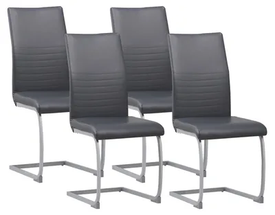 Obrázok produktu pre Albatros konzolové stoličky set 4 MURANO, sivá - jedálenská stolička, moderný dizajn, poťah z imitácie kože, hrubé čalúnenie - kuchynská stolička, čalúnená stolička, jedálenská stolička