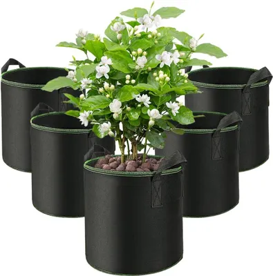 Produktbild von Pflanzsäcke für Gemüse - Wasser- und luftdurchlässig - Set von 5 - Ø 30 cm