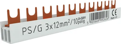 Produktbild von 3P Phasenschiene Gabel 10-polig 12mm² PS/G Schiene Sammelschiene 80A DV 2626