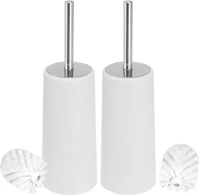 Image de bremermann Brosse WC plastique, set de 2, blanc