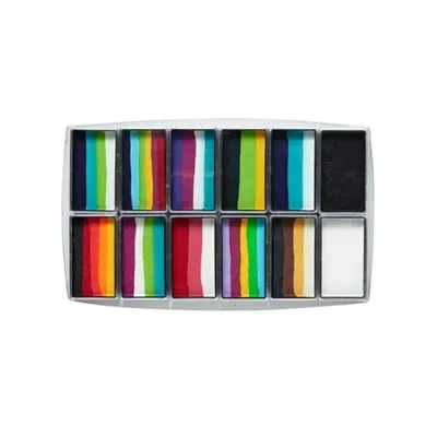Zdjęcie produktu dla Globalna paleta kolorów tęczy – zestaw 12 sztuk do body artu, 15 g