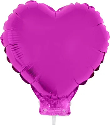 Produktbild von Herz Folienballon 28 cm mit Stab - Pink