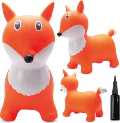 Image de SUN BABY animaux gonflables à partir de 1 an avec pompe jouet gonflable en caoutchouc de haute qualité et durable renard orange