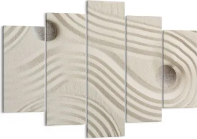 Produktbild von Bild auf Leinwand - Leinwandbild - 5 Teile - Steine Figuren Sand - 150x100cm - Wand Bild - Wanddeko - Wandbilder - Leinwanddruck - Bilder - Wanddekoration - Leinwand bilder - Wandbild - EA150x100-5127