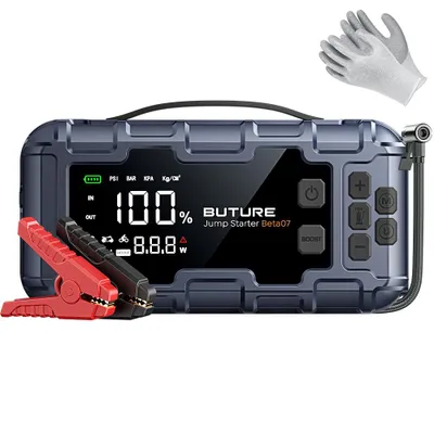 Produktbild von Buture Starthilfe Powerbank, 6000A Spitzenstrom, PD45W Schnellladung, Starter Powerbank Auto Starthilfe, Drei-in-Eins-Startnetzteil, Starthilf,BETA07