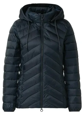 Produktbild von s.Oliver Gesteppte Outdoor Jacke Damen Slim Fit blau mit Kapuze
