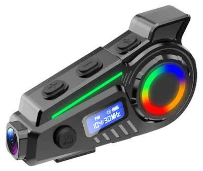 Produktbild von Bluetooth-Headset von Helmet mit 1080P-Kamera, 40-mm-Stereo-Lautsprechern und IP65-Schutz gegen Regen – ideal für Motorrad und Fahrrad