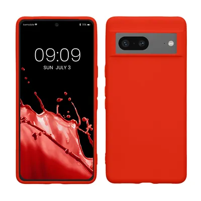 Produktbild von kwmobile Hülle kompatibel mit Google Pixel 7 Hülle - gummierte TPU Silikon Handyhülle - Schutzhülle für kabelloses Laden - Case in Mandarin Orange